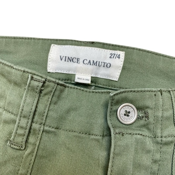 Vince Camuto Olive Green Utility Pants Cotton Spandex Cargo Pockets Size 27/4 - Picture 10 of 11